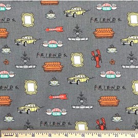 1 Yard - Mini Lobster Friends Central Perk & More Cotton Fabric (Great for Quilting, Throws, Sewing, Craft Projects, and More) 1 Yard x 44"