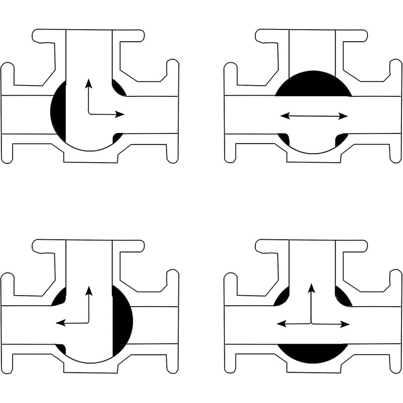 3 Way Ball Valve 1in 304 Stainless Steel Female T