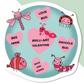 4 x Small 50mm 'Love Bugs' Permanent Sticker Decals for Cars/Windows/Bins/Walls etc (DW00133636)
