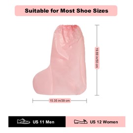 IwIeIaIrI Shoe Covers Disposable Non-Slip 20 Pack (10 Pairs),Plastic Middle Boot Covers,Thicken Extra Large Waterproof for Rainy Day(Pink)