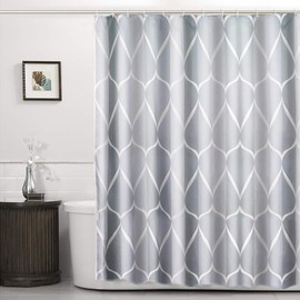 Annvchi Shower Curtain, Waterproof Lattice Design and Polyester, Quick-Drying, Weighted Hem, Shower Curtains Bathroom 180x180, Durable and washable, Grey Shower Curtains with 12 Hooks