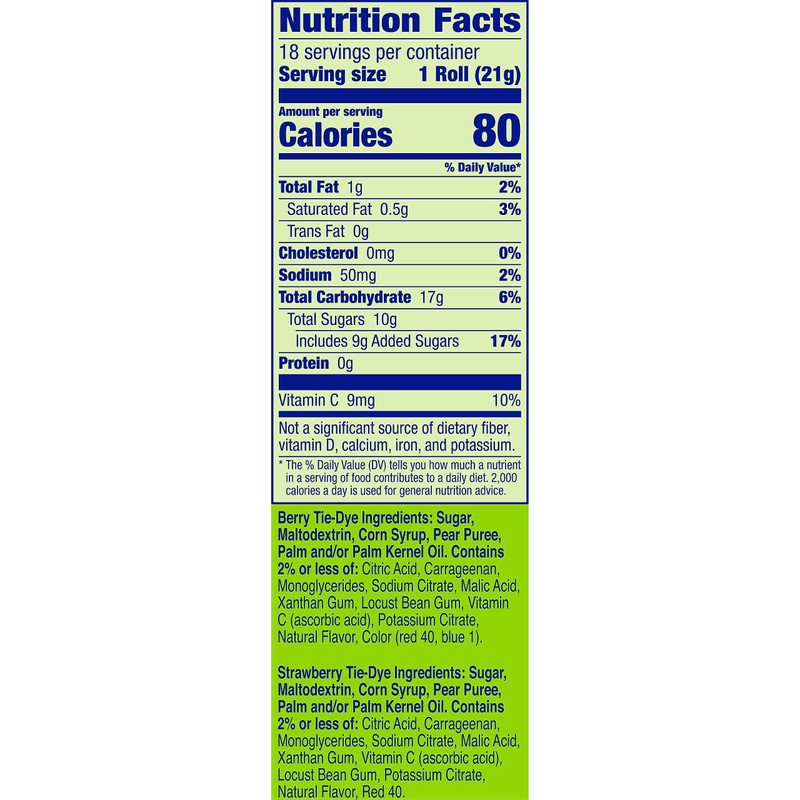 Fruit By The Foot Fruit Flavored Snacks, Berry Tie-Dye &