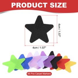 PATIKIL 1.57" Carpet Spot Markers, 65Pcs Star Floor Dots Markers Carpet Spots for Teacher Classroom Decoration Elementary Preschool Supplies, Black