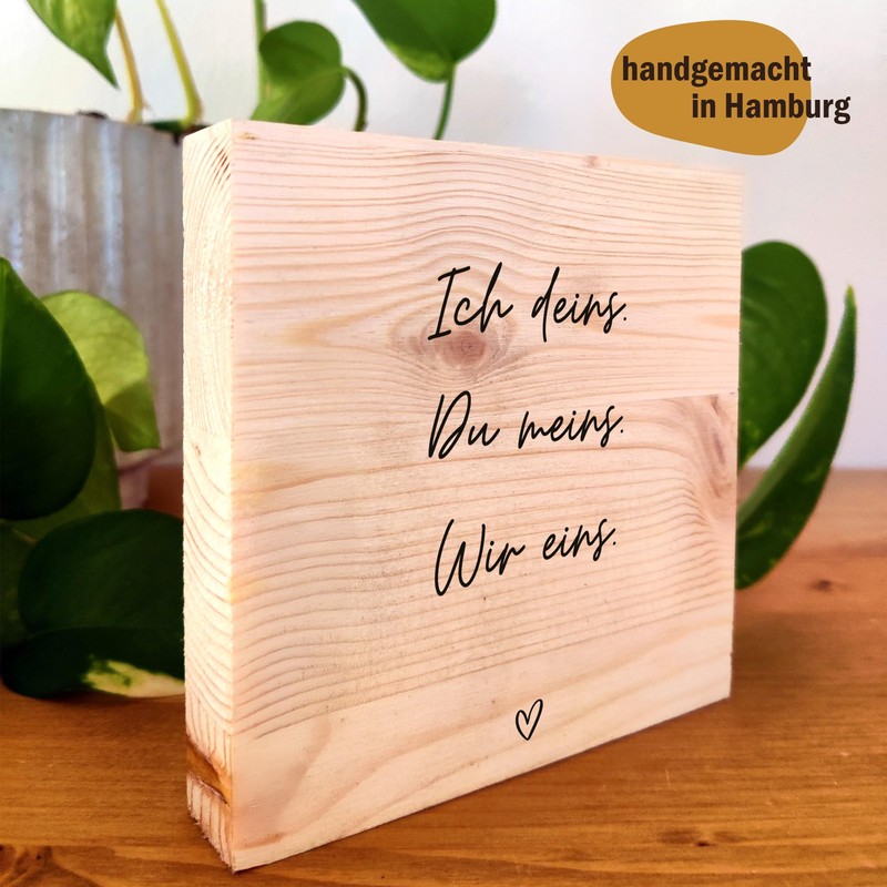 Paar Geschenk - Ich deins, du meins, wir eins Holzbild