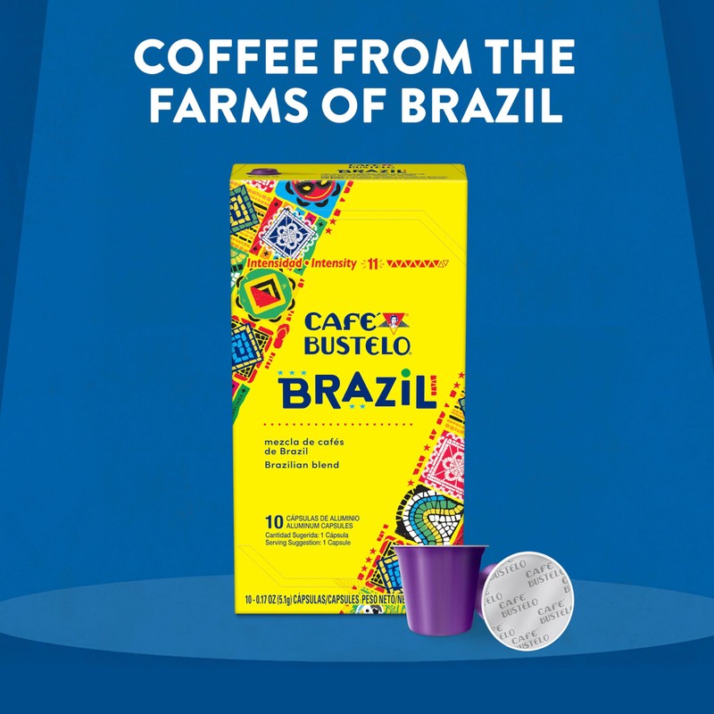 Café Bustelo Aluminum Espresso Capsules, Brazil Blend, Nespresso Original Line