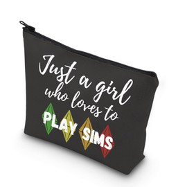 Game Lover Gift Video Game Bag Just A Girl Who Loves to Play Sims Makeup Bag Sim Game Gift (PLAY SIMS CA)