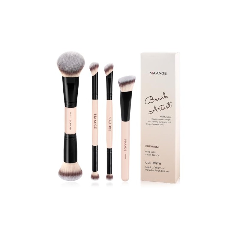 MAANGE Set de Brochas para Maquillaje 4PCS Brochas de Maquillaje
