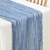 Reyke 1 Pack Dusty Blue Cheesecloth Table Runner for Party