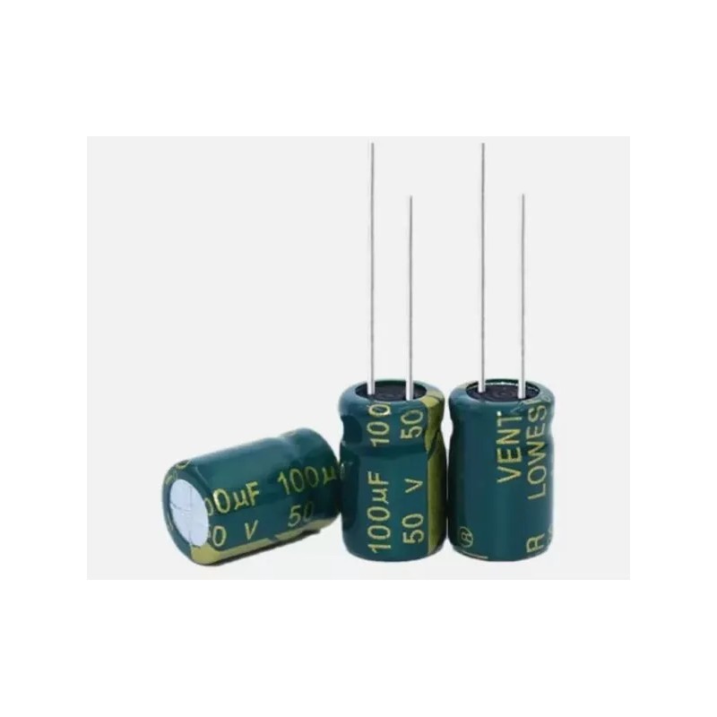 100uF 50V Low ESR 105C Electrolytic Radial Capacitors - Package