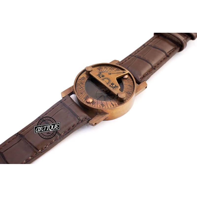Antique Vibes Present For Men/Women Brown Leather Strap Wrist Watch
