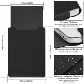 Compatible with Apple 14/13.3 inch Laptop Sleeve, Padded Case, Portable Bag - Black
