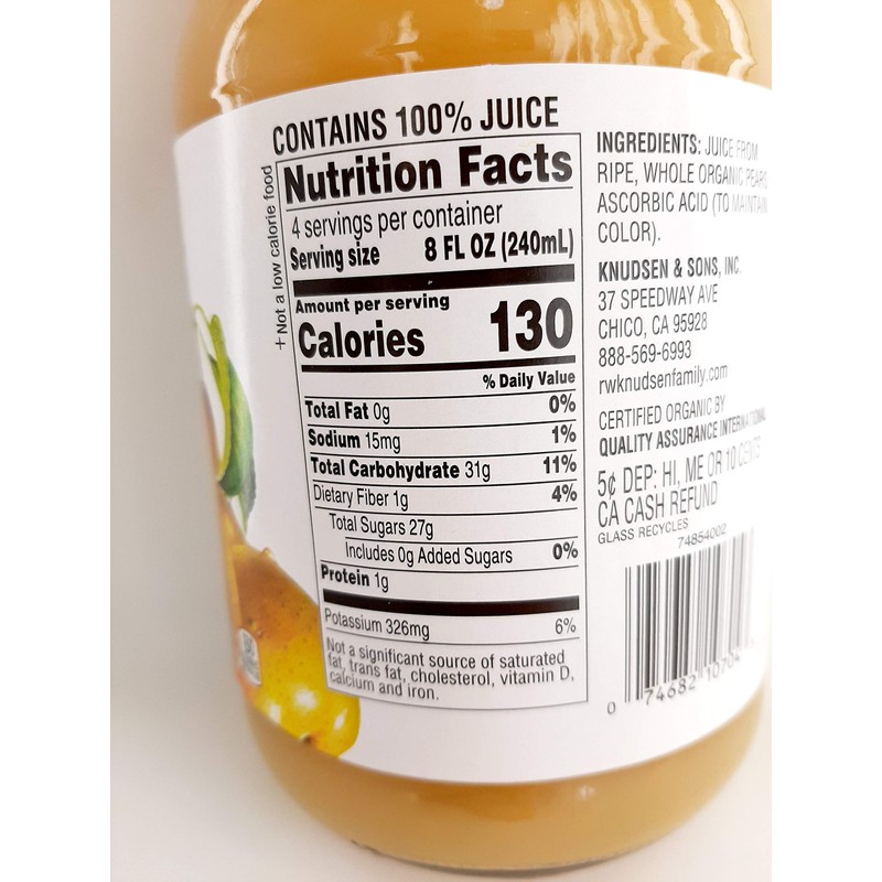 R.W. Knudsen Organic Pear Juice 32 Oz (Pack of 2)
