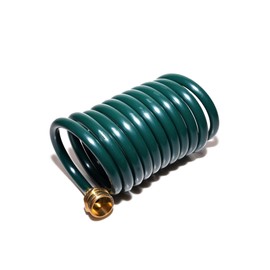 Lightweight EVA Recoil Garden Hose: Retractable Coil Water Hoses with 3/4" GHT Solid Brass Fittings - Corrosion Resistant for Outdoor Lawn Boat (20FT, Green)