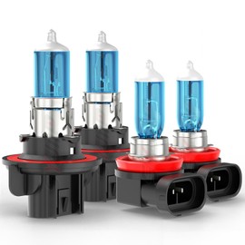 SYJIIP Compatible for Mitsubishi Eclipse Headlights High and Low Beam 2006 2007, Halogen 9008/H13 Headlight High Low Beam H8/H11 Fog Light, Plug n Play, 6000K White, 4-Pack