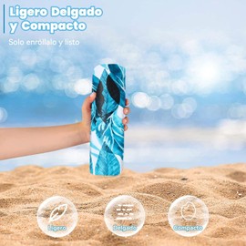 Toalla De Playa Superligera,Oalla De Microfibra Sin Arena,Toalla De Playa Fina Superabsorbente Y De Secado Rápido,71 X 32 Pulgadas,Ligera Y Compacta Para Baño, Camping, Natación,Accesorios De Viaje