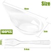 LATERN 100Pcs Plastic Appetizer Plates with Forks, 5CM Tear Drop