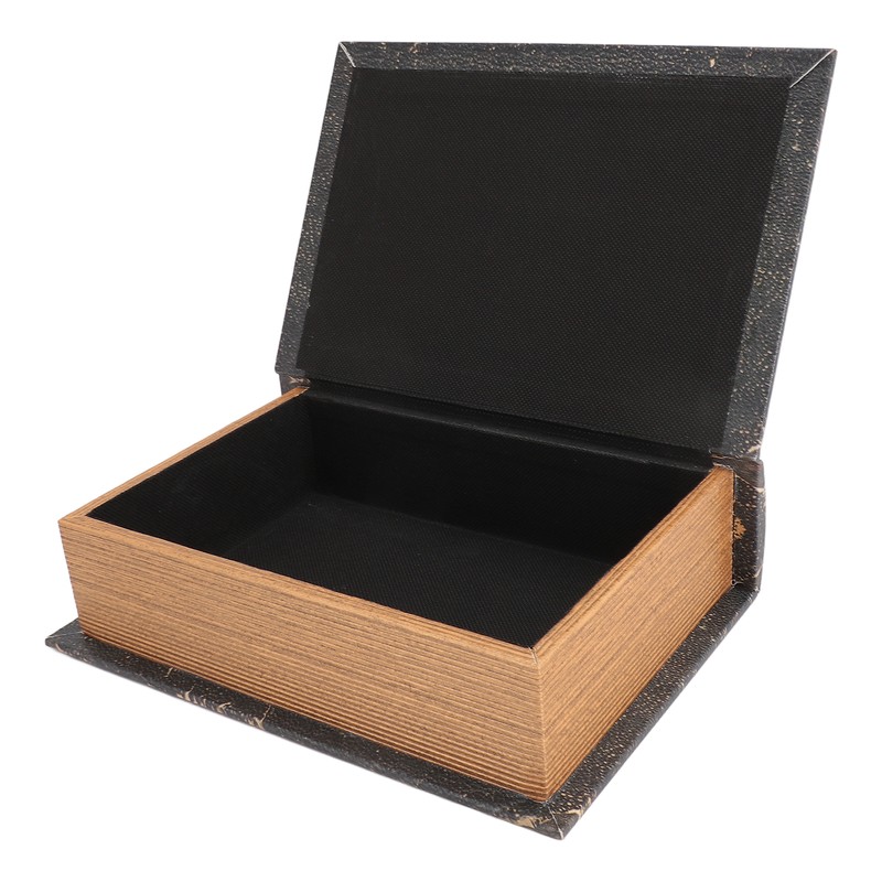 Book Shape Storage Box Large Capacity Wooden European Style Decorative