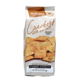 Mantova Crackers with Sea Salt, 6.17 oz. (Pack of 2), Product of Italy, Traditional, Oven-Baked Crackers, All-Natural, Vegan-Friendly, No Artificial Coloring, Flavoring or Preservatives