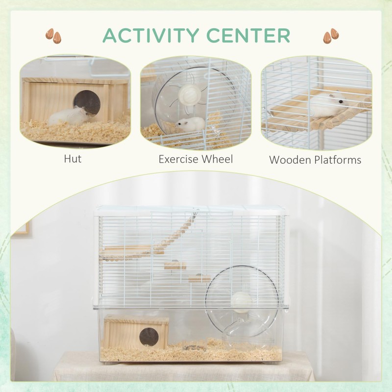 Hamster Cage, Transparent Gerbil Cage for Hamsters and Gerbils