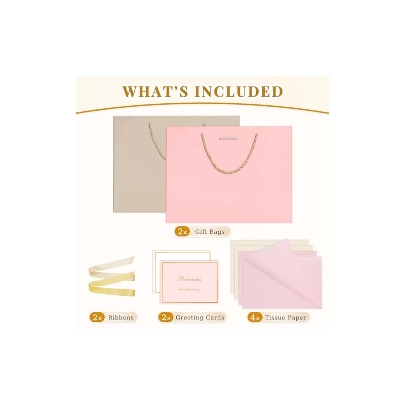 ANZNKU - Paquete de 2 bolsas de regalo grandes con