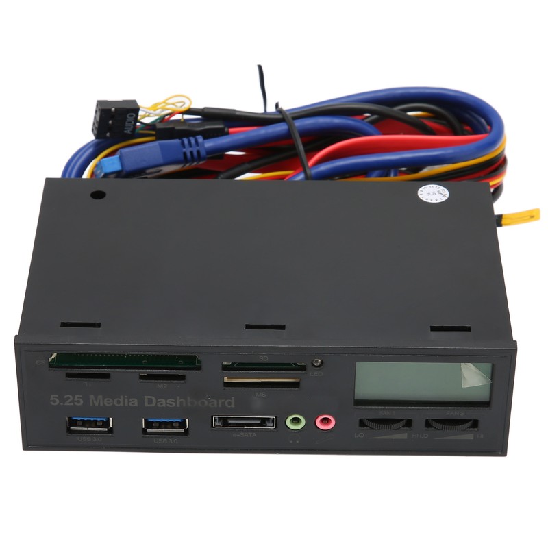 Media Dashboard USB3.0 Front Panel Hub LCD Display Optical Drive