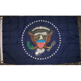 Premium USA Presidential Seal Flag (3 By 5 Foot) - Large Flag With Brass Grommets - 100% Super Polyester Material - Perfect For Hanging Indoor/Outdoor