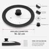 Universal Silicone Glass Pot Lid with Steam Vent, 16-32cm