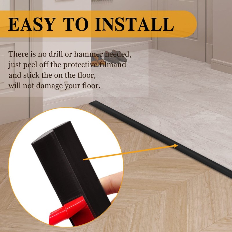 BNELL Carpet & Floor Edging Trim Strip,Self Adhesive-PVC Floor Transition
