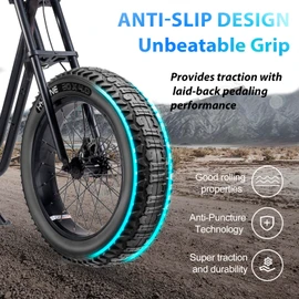 20x4.0 Fat Bike Tires Set: Hycline 2-Pack 20x4 Inch Heavy Duty Folding Electric Fat Tires Replacement, Puncture-Resistant All-Terrain Mountain Bike Tires with Inner Tubes and Tire Levers