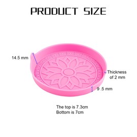 CGEAMDY 2 Stück Auto rutschfeste Eingebettet in Ornamente Getränkehalter Untersetzer, Auto Getränkehalter Einsatz, Silikon Auto Tasse Halter Untersetzer, Autos Untersetzer Auto-Innenzubehör(Rosa)