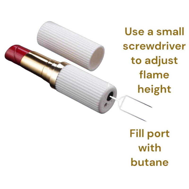 NIVEK Lipstick Lighter Vintage Style Retro Look Soft Flame Refillable