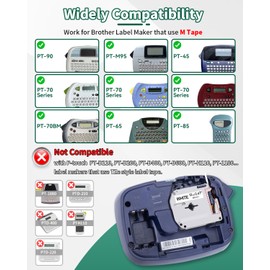 Anycolor 20-Pack M-K231s Label Tape Compatible with Brother P Touch M Tape M-K231 M-231 MK231 12mm 0.47 White, for Brother PTouch PT-M95 PT-90 PT-70 PT-65 PT-45 Label Maker Tape Refills