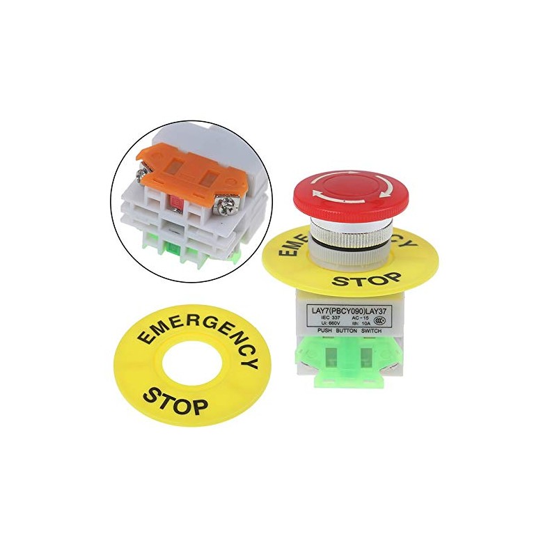 CABLEPELADO Emergency Stop Switch 22 mm 660 V 10 A,