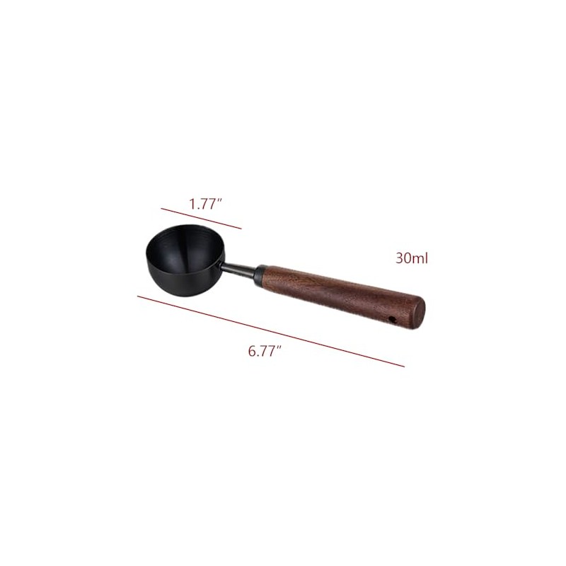 LannuMet 304 Stainless Steel Coffee Measuring Spoon Wooden Handle Coffee