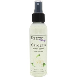 Gardenia Linen Spray, 4 ounces - Eclectic Lady Sheet and Linen Spray - No Artificial Colors, Parabens, or Preservatives - Long-Lasting Scent for Bed, Fabric & Pillow