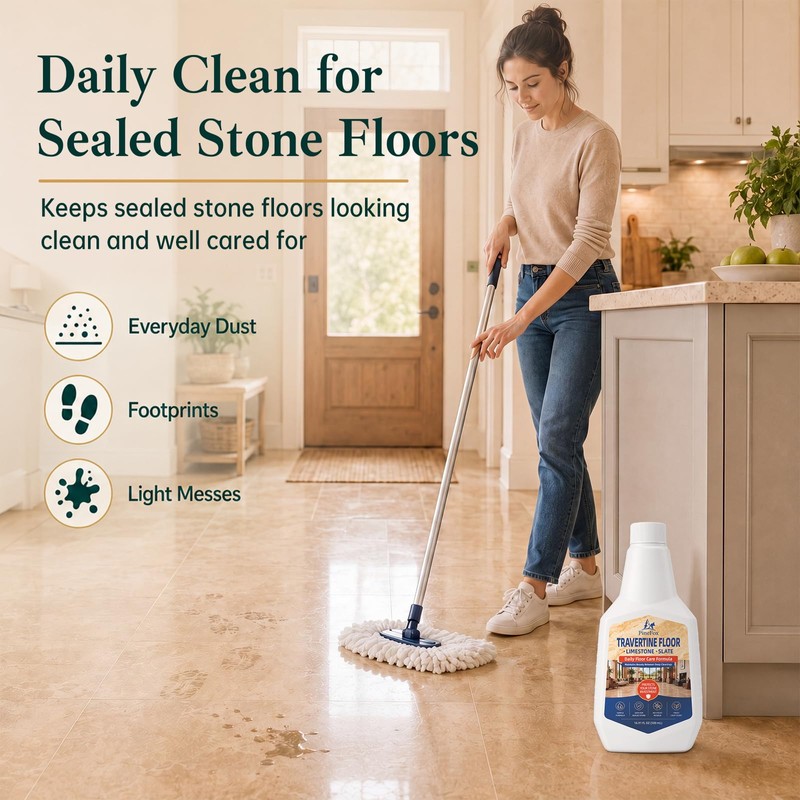 Stone Cleaner for Travertine Floor, Limestone, Granite & Tile -