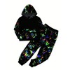 RoseSeek Boy's 2 Piece Reflective Splash Ink Print Long Sleeve