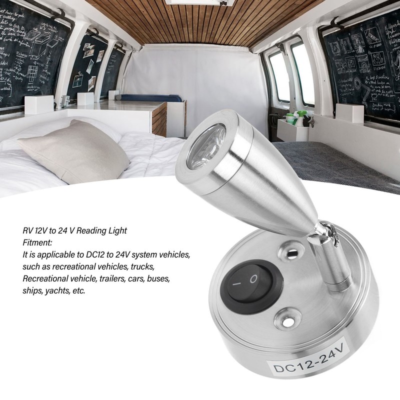 RV 12V to 24 V Reading Light Polished LED Berth