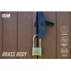 SCAN SCAPLBCOMLS Long Shackle Brass Padlock Combination, 50mm