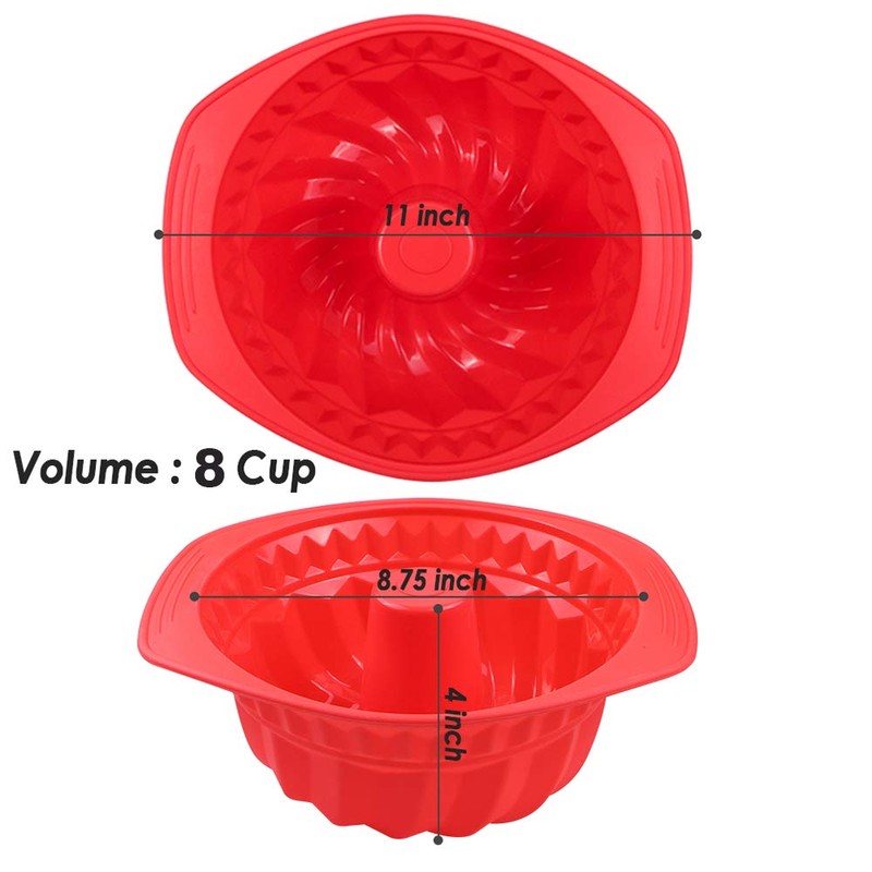 Webake Molde de silicona estriada para tartas, molde antiadherente para
