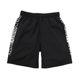 Rusty 964423 Boy's Boardshorts Trunks Side Logo, Black