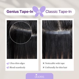 DOORES Tape Hair Extensions Real Human Hair, Balayage Chocolate Brown to Caramel Blonde 20 Inch 50g/20pcs, Genius Hand Tied Tape in Extensions Long Straight