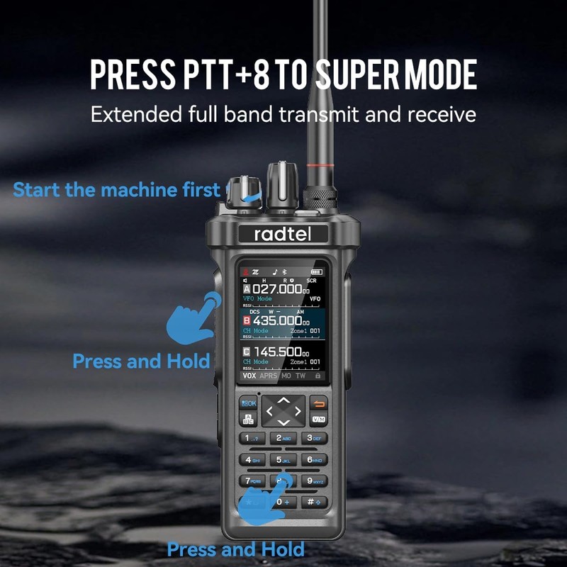 Radtel RT-950 PRO Ham Radio GPS/APRS, 10W Walkie Talkie Long