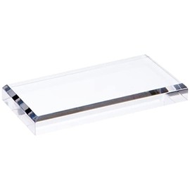 Plymor Clear Acrylic Rectangular Beveled Display Base, 4" W x 2" D x 0.5" H
