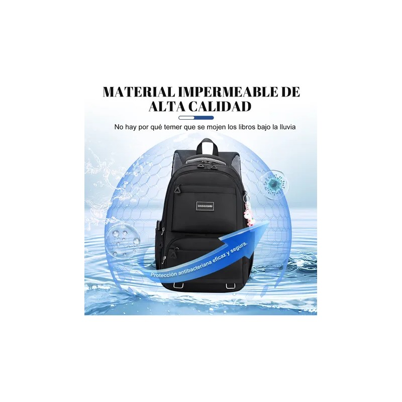 Mochila Escolar/Viaje 30 L para Laptop 15.6″ — Oxford Impermeable, Compartimentos