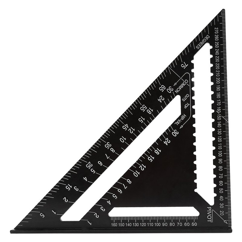 45 Degree Aluminum Alloy Angle Ruler, 12 Inch Aluminum Alloy