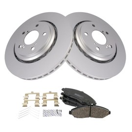 TRQ Front Brake Pad & Rotor Kit Brake Pads Brake Rotor Ceramic Premium G-Coated Compatible with 2017-2020 Acura MDX 2016-2022 Honda Pilot 2017-2021 Ridgeline