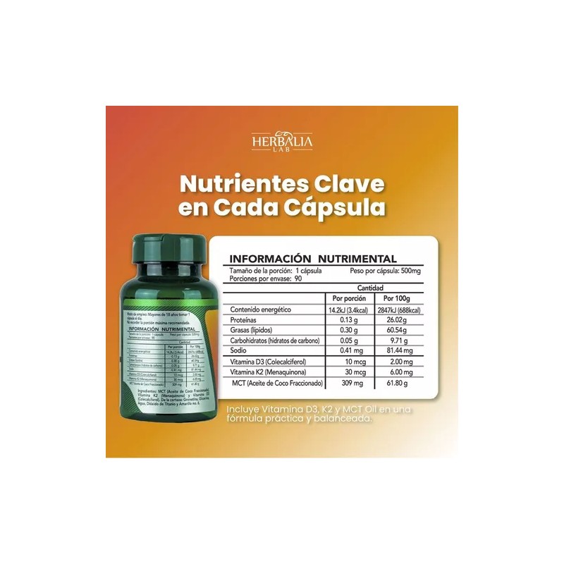 Vitamina D3 + K2 - MCT - Apoyo Óseo -