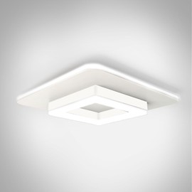 ANYTOP Square Modern Ceiling Light Fixture, 6000K Flush Mount Ceiling Light LED Small Close to Ceiling Lamp for Bedroom Kitchen Garage Balcony Cloakroom Hallway (White)