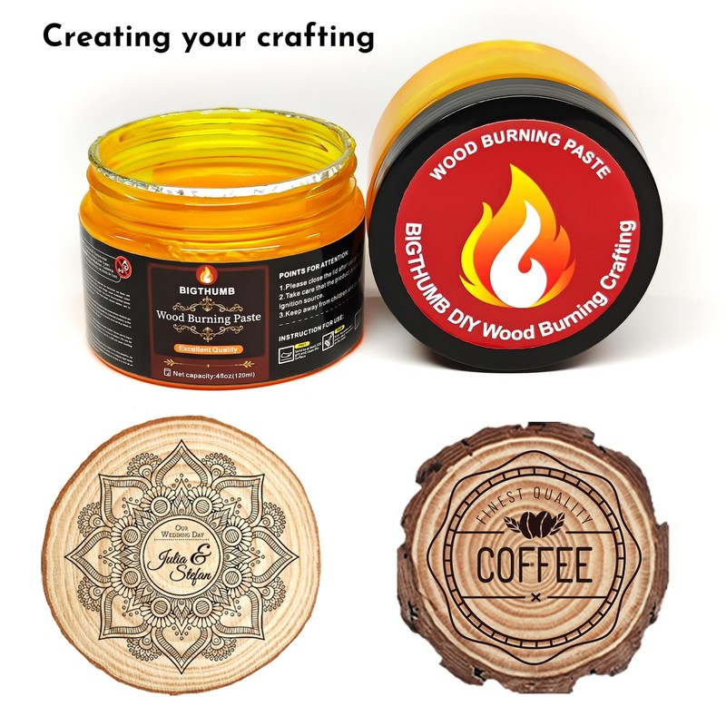 BIGTHUMB Wood Burning Gel Kit 4 OZ | Heat Activated